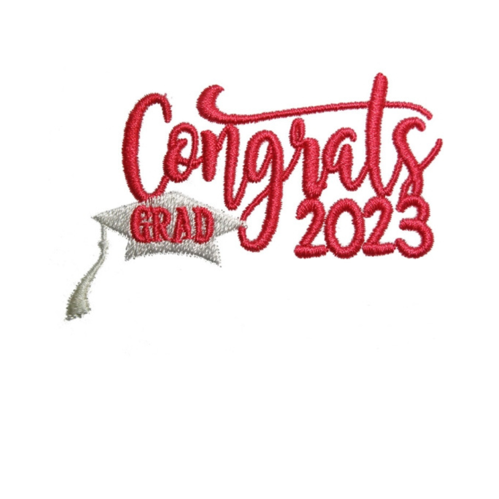 Congrats Grad 2023 Embroidered Design | Poree's Embroidery