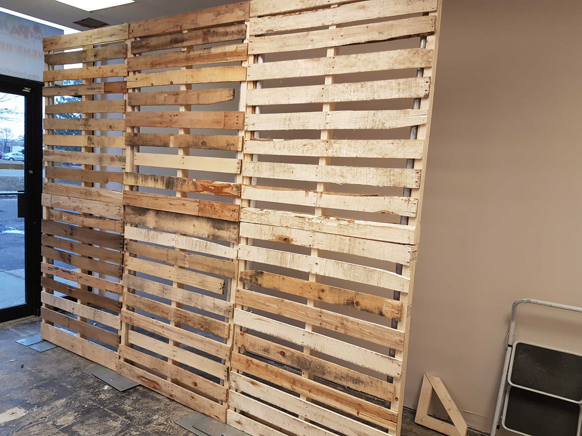 Pallet Wall Backdrop  Perfect Party Event Rentals