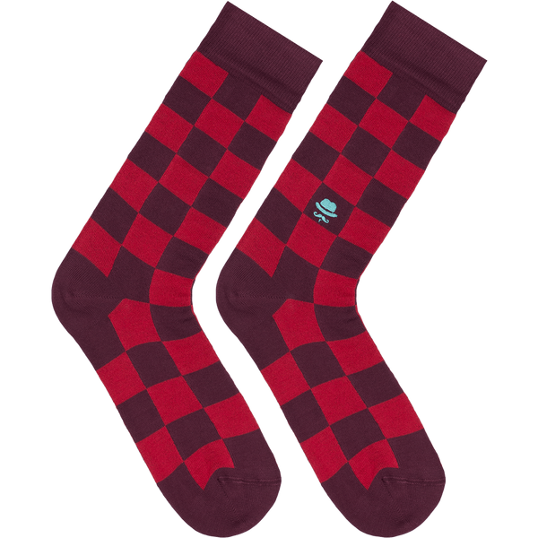 Chessy Red n Burgundy - Oscar Socks - Premium Socks for Modern Gentlemen