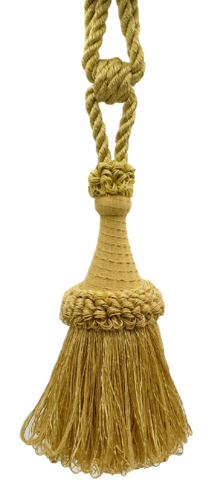 DÉCOPRO Decorative Curtain & Drapery Tassel Tieback Handcrafted with Victorian Design, Tassel Length 8" (20cm), Spread 30" (76cm) # TBDK8, Dark Gold #D03 (Dark Yellow Gold) | Set of 10