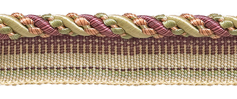 10 Yard Value Pack of Medium Dusty Rose,Olive Green, Eggplant 4/16 inch Imperial II Lip Cord Style# 0416I2PK Color: OLIVE ROSE - 1010 (30 Ft / 9 Meters)