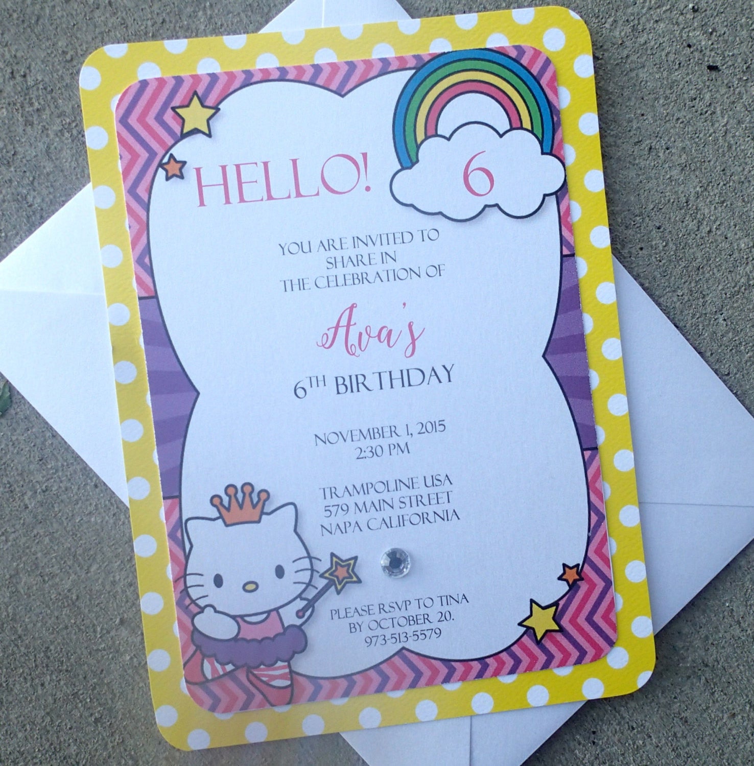 Hello Kitty Invitation, Birthday Party Invitations, Childs Party Invit –  The Extra Detail