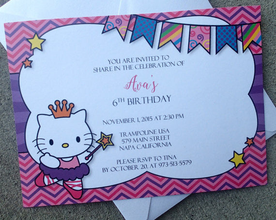 hello kitty 1st birthday invitations