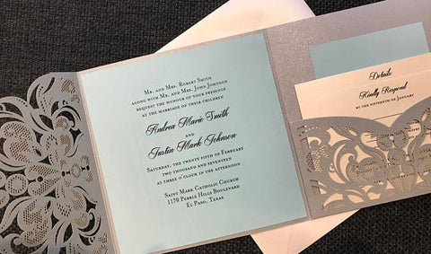 Laser Cut Pocket Invitation Diy Wedding Invitation Pocket Fold