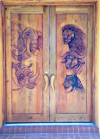 Safari Themed Custom Wood Door