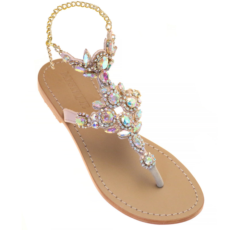 Akita - Women's Pink Diamonte Gladiator Sandals | Mystique Sandals