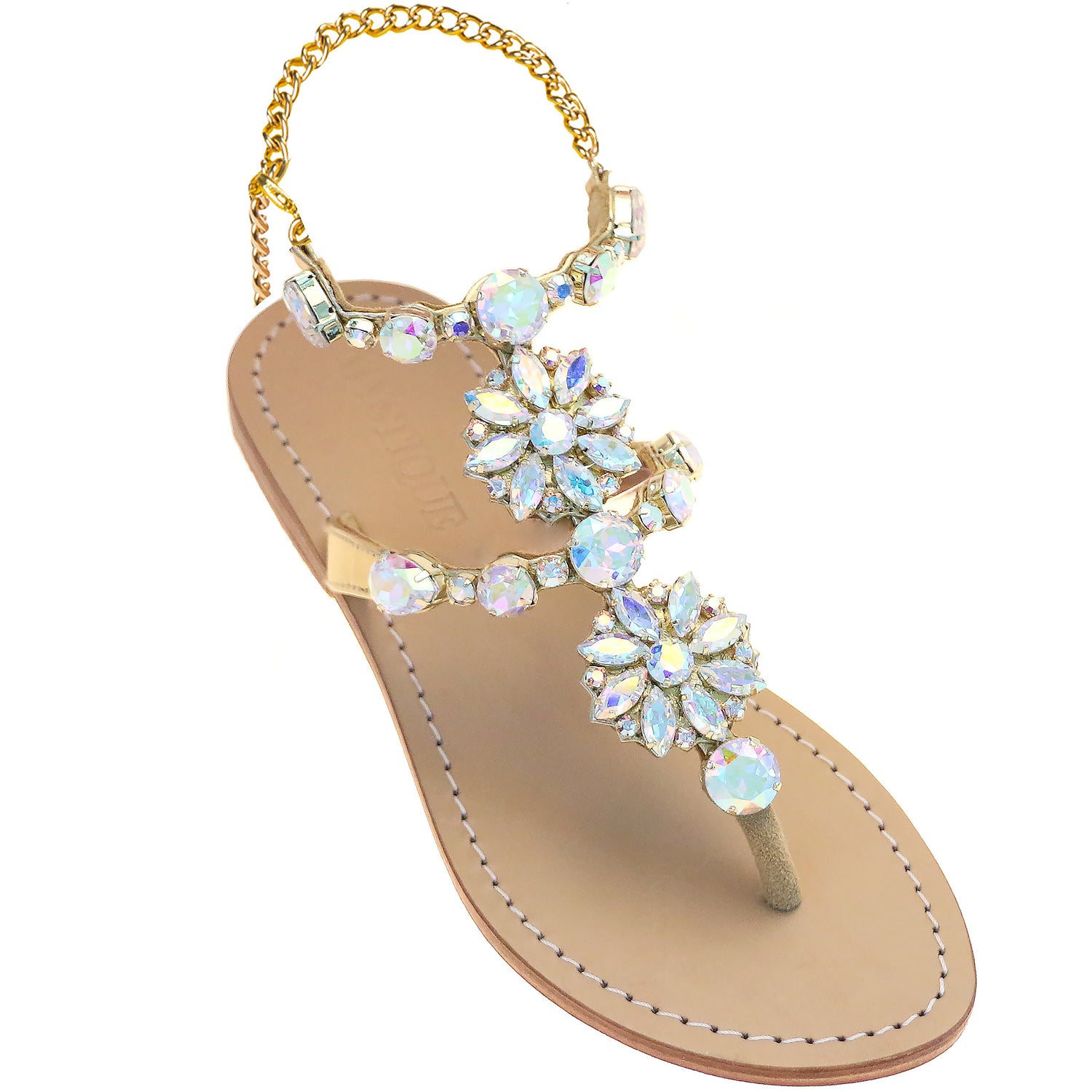 Amelia Island - Women's Gold Ankle Strap Sandals | Mystique Sandals
