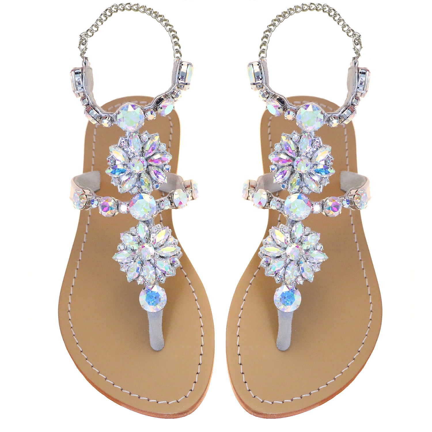 Athens - Women's Silver Bling Wedding Sandals | Mystique Sandals