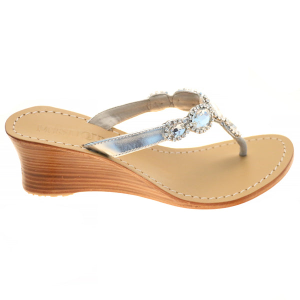 Bahamas - Women's Jeweled Wedge Sandals - Mystique Sandals