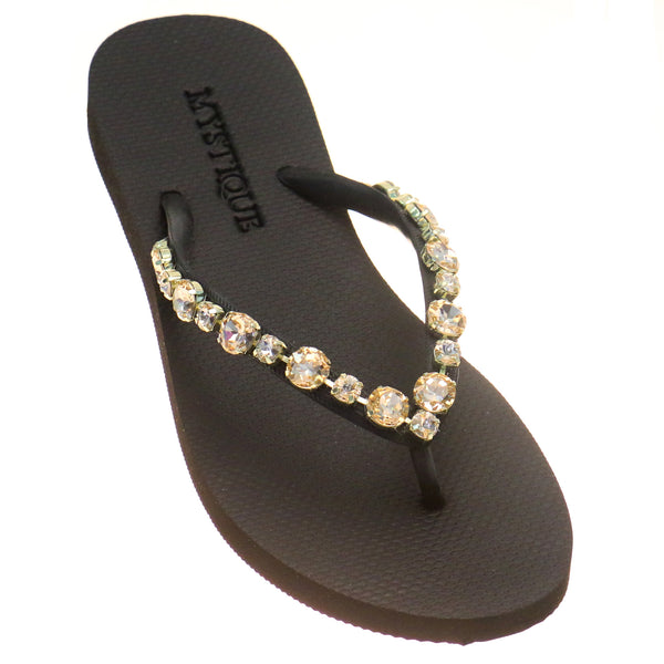 Women's Beachy Rhinestone Beaded Flip Flops | Mystique Sandals