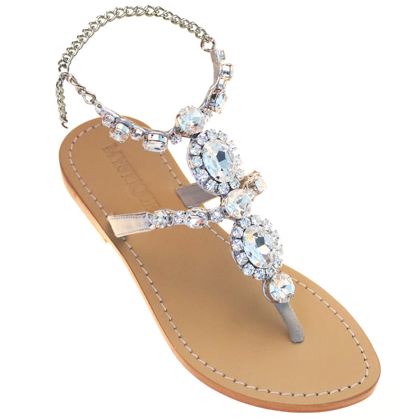 Handmade Bridal Flat & Wedge Jeweled Sandals | Mystique Sandals