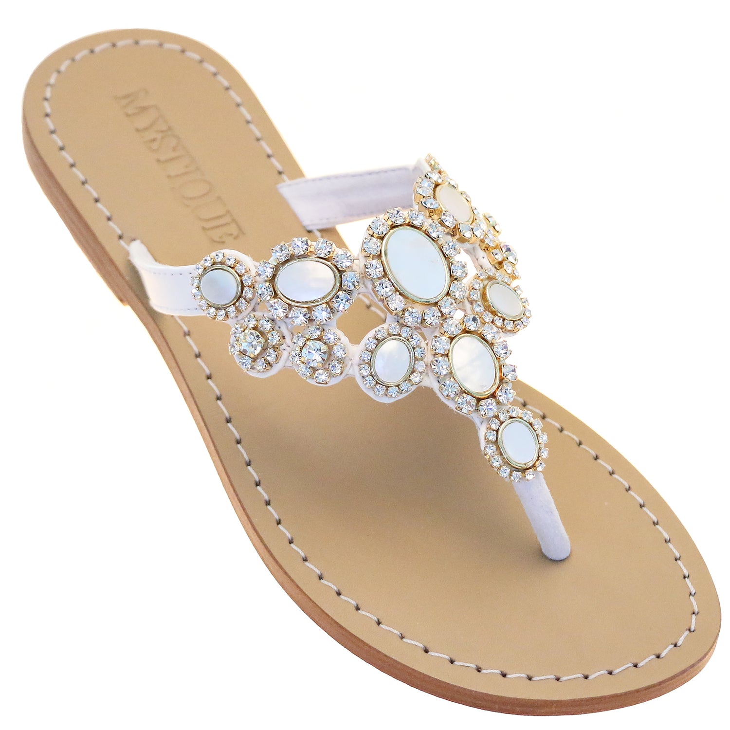 mother of pearl sandals