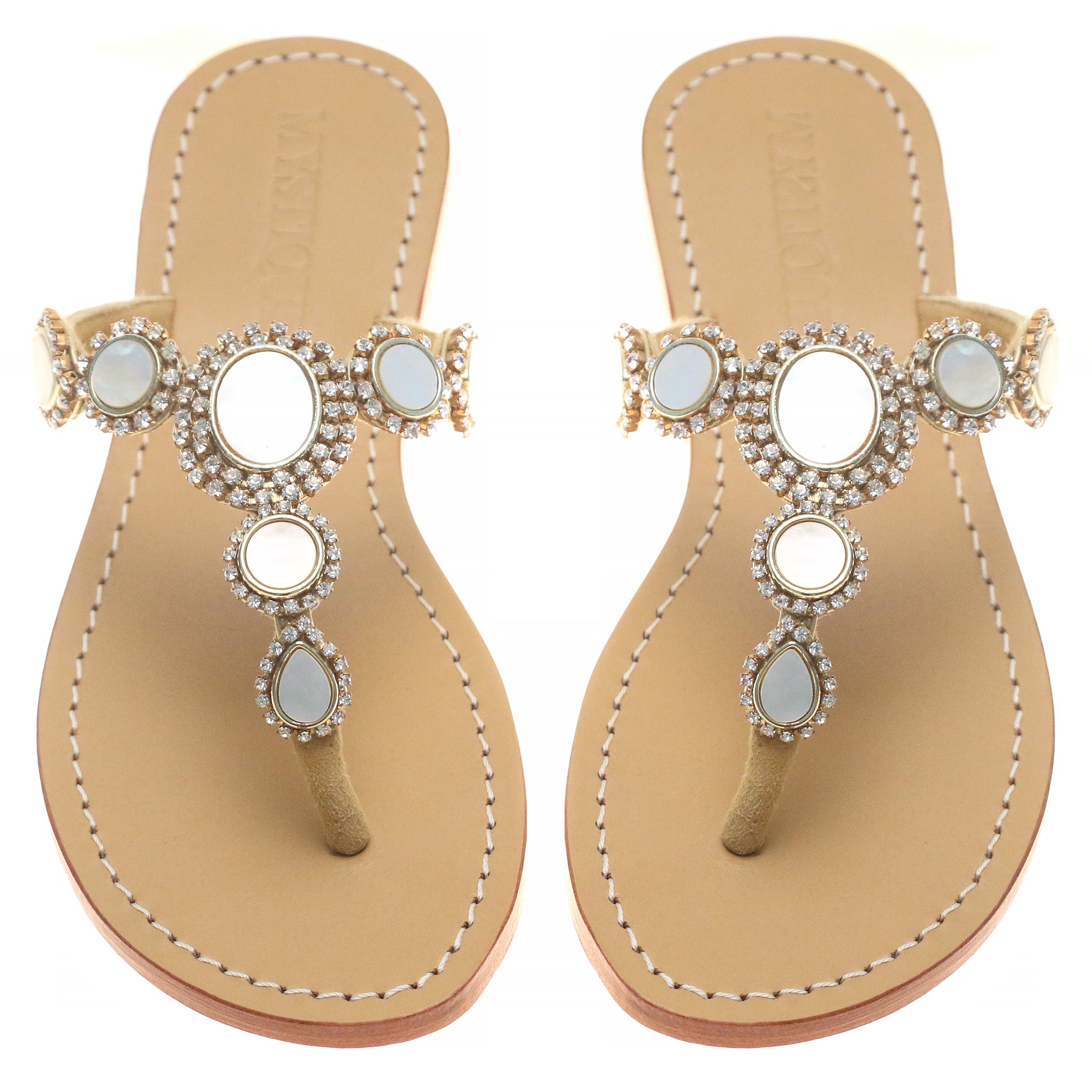 Havana - Women's Leather Mother of Pearl Sandals - Mystique Sandals