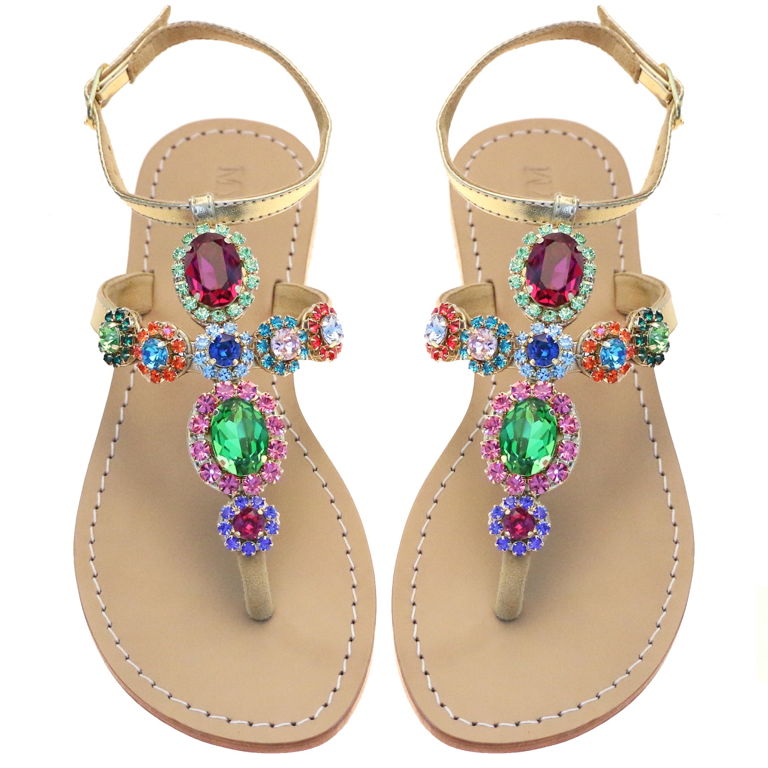 Honolulu Women's MultiColored Jeweled Sandals Mystique Sandals