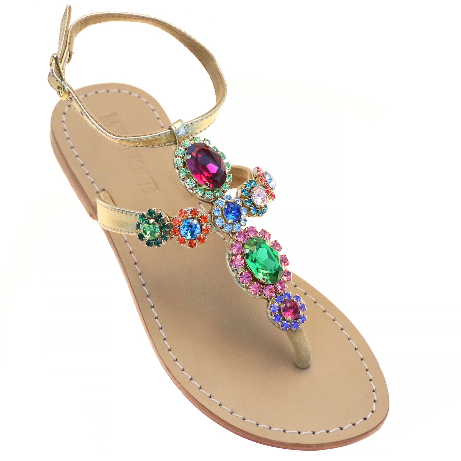 Honolulu - Women's Multi-Colored Jeweled Sandals | Mystique Sandals