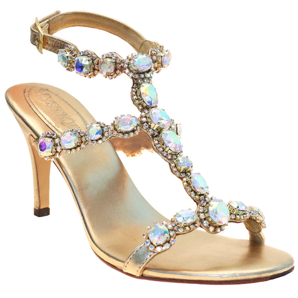 Venice - Women's Silver Bridal Jeweled Heels | Mystique Sandals