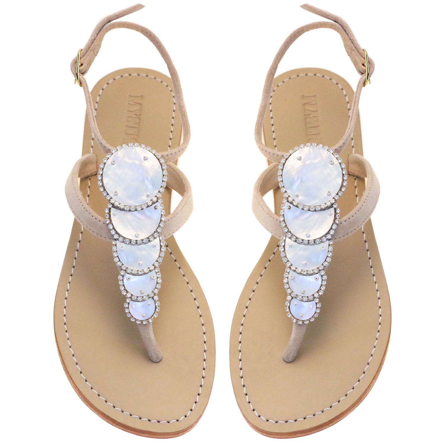 mother of pearl sandals