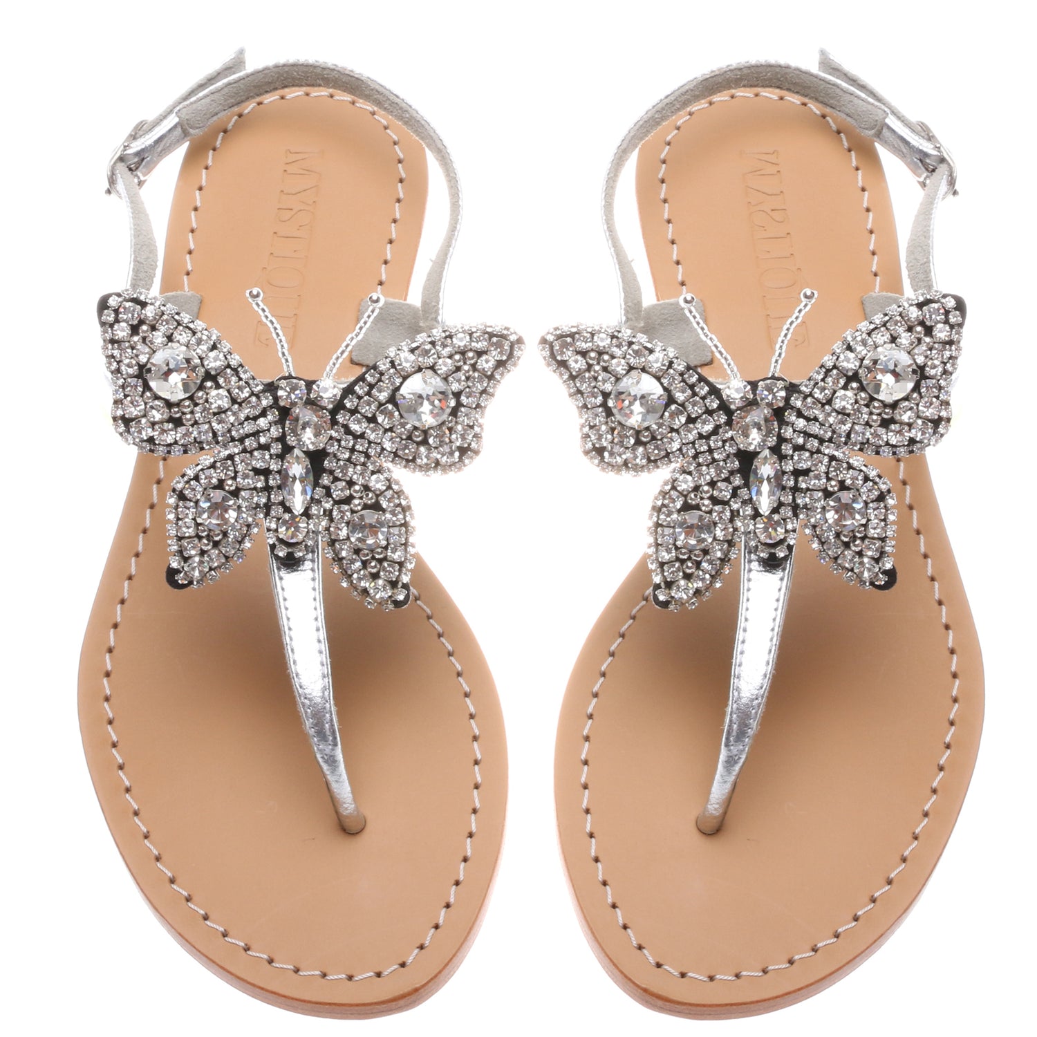 silver butterfly sandals