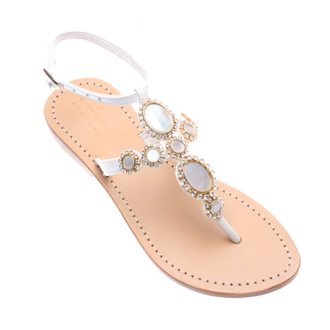 Women's Flat Sandals with Shells & Stones | Mystique Sandals