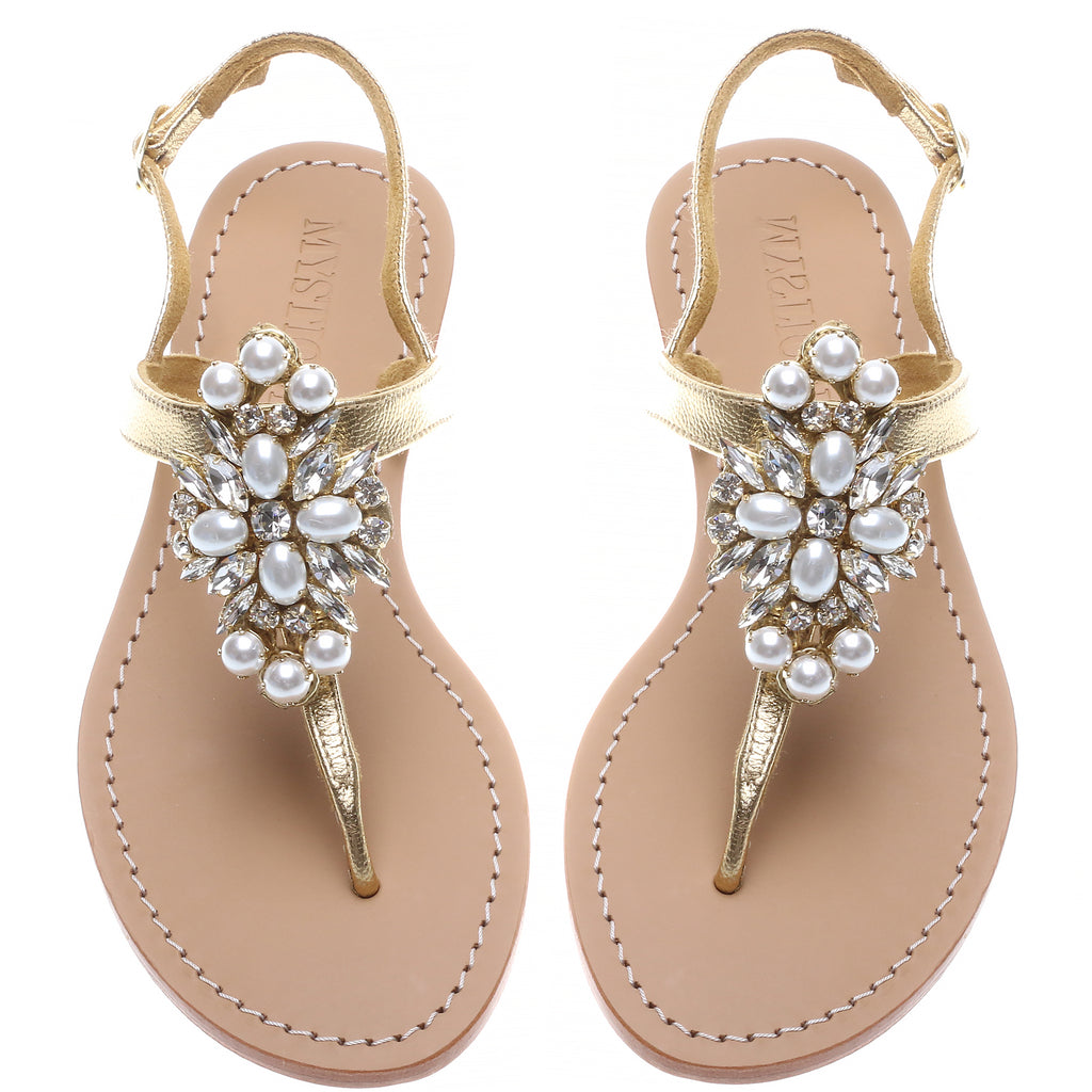 Gold Pearl - Women's Interchangeable Sandals | Mystique Sandals