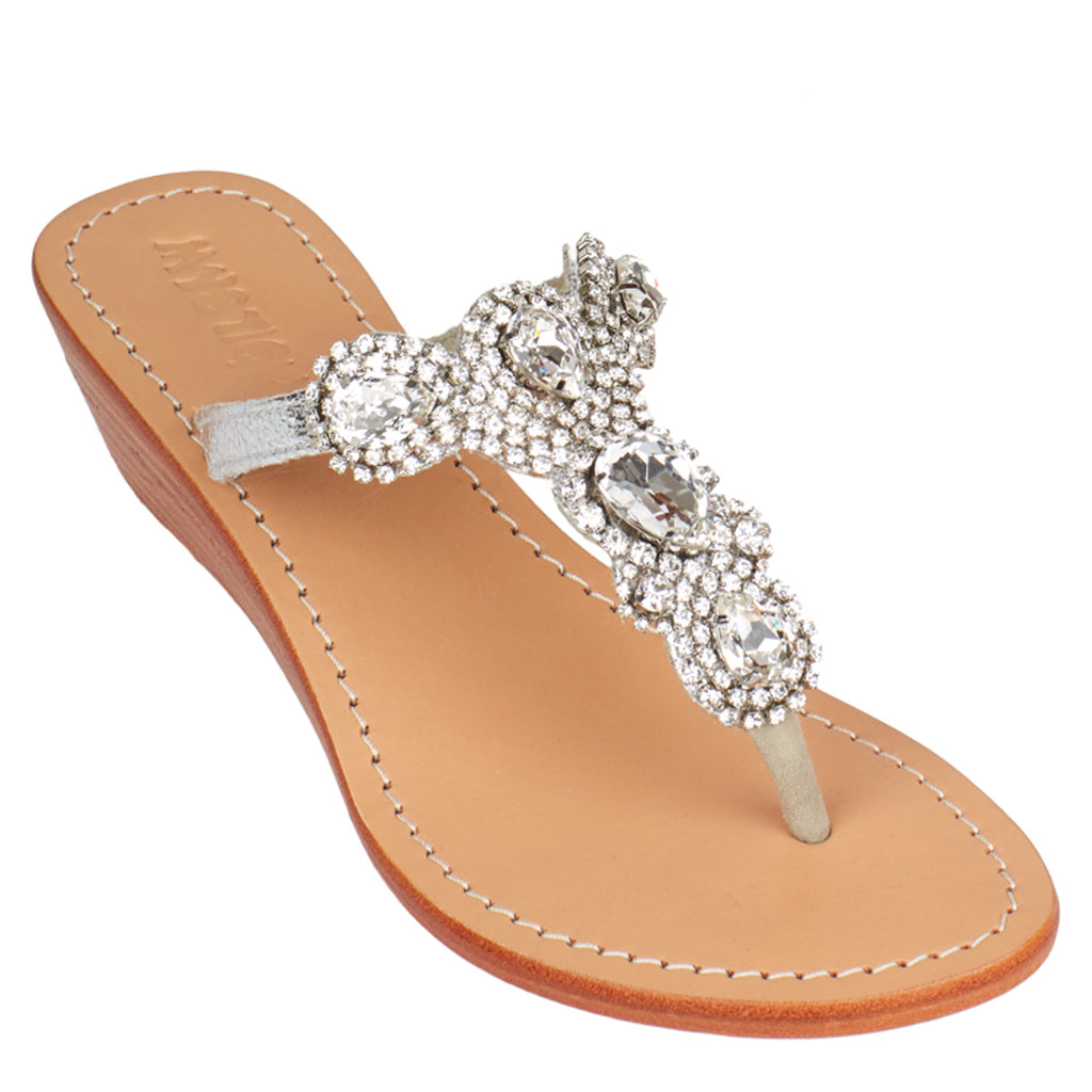 black jeweled flat sandals