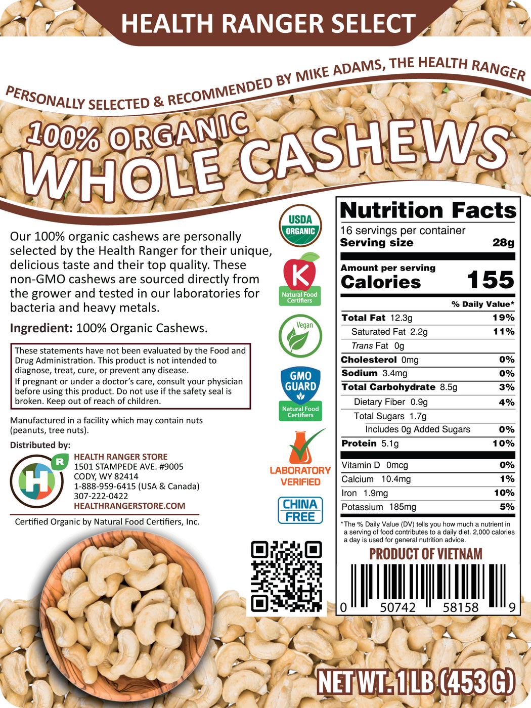 7g cashew calories