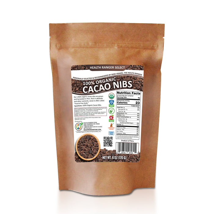 100% Organic Cacao Nibs (6oz) — Health Ranger Store