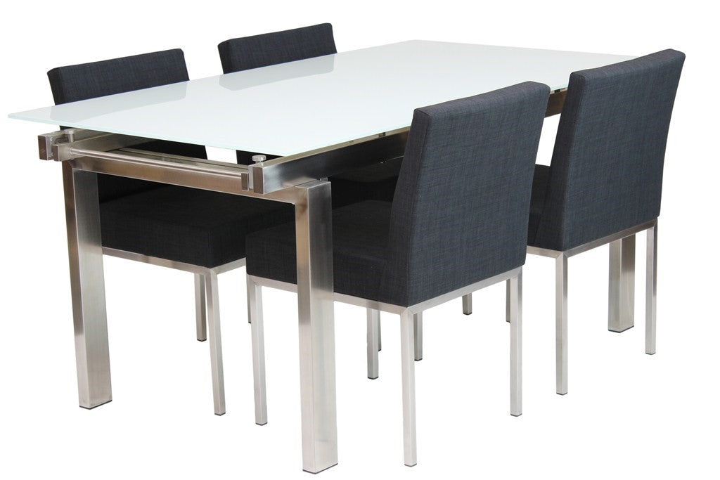 Hanna Extension Dining Table White Matt Glass Interiors Online