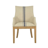 Roberts Linen Armchair Natural with Blue Stripe