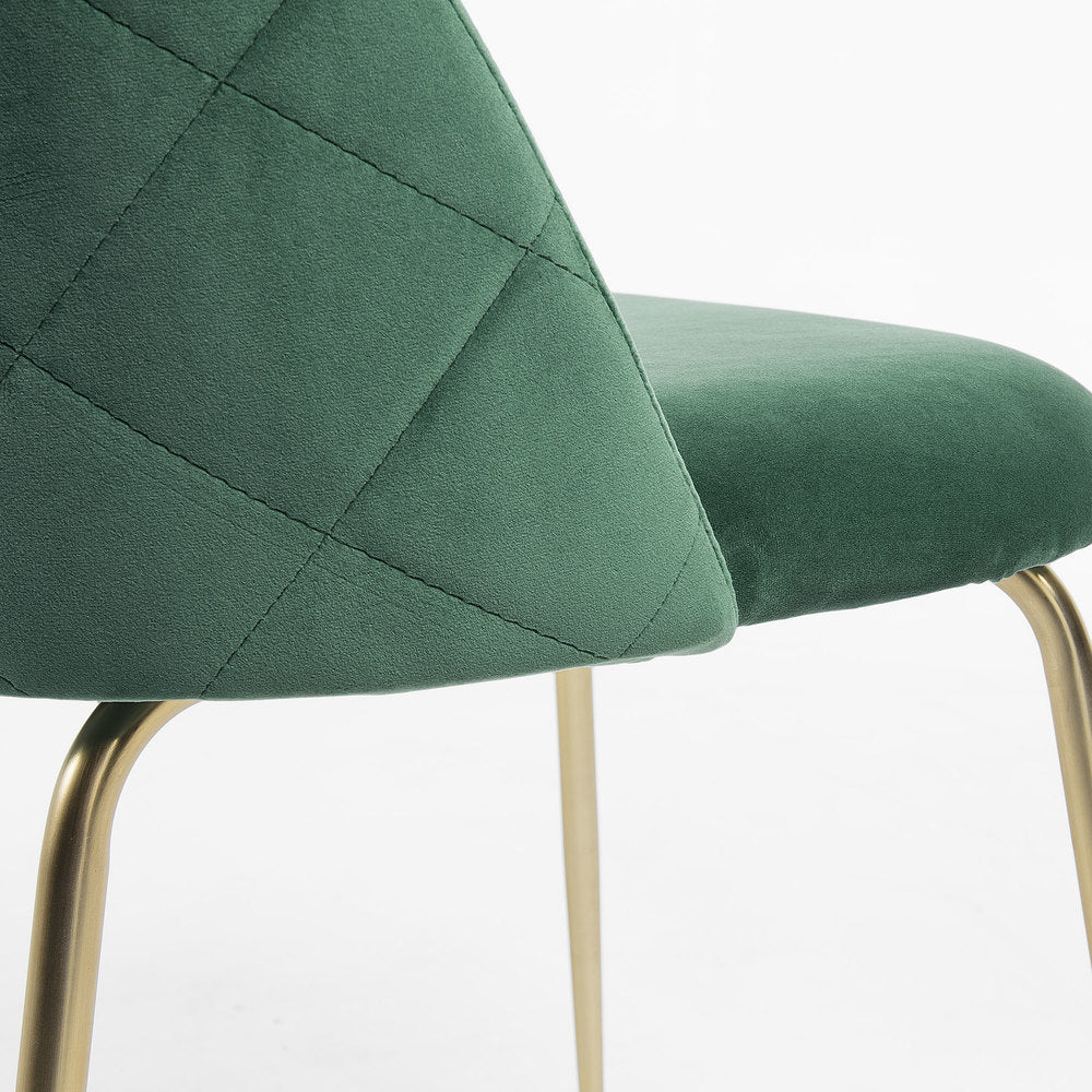 Gianni Dining Chair Gold Legs with Emerald Green Velvet | INTERIORS ONLINE