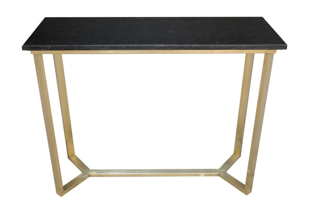 York Antique Brass Console Table With Granite Top Interiors Online