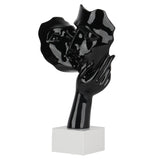 Kissing Couple Sculpture Black Gloss