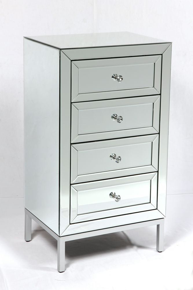 Dorset 4 Drawer Mirrored Tallboy Chest Interiors Online