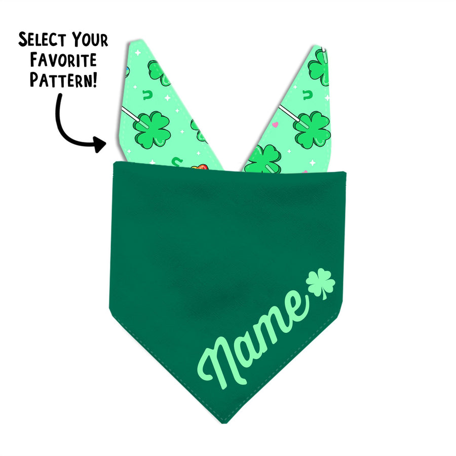 Personalized St.Pawtrick's Day Dog Bandana - Clive and Bacon