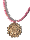 Lotus Flower Pink Tourmaline Necklace