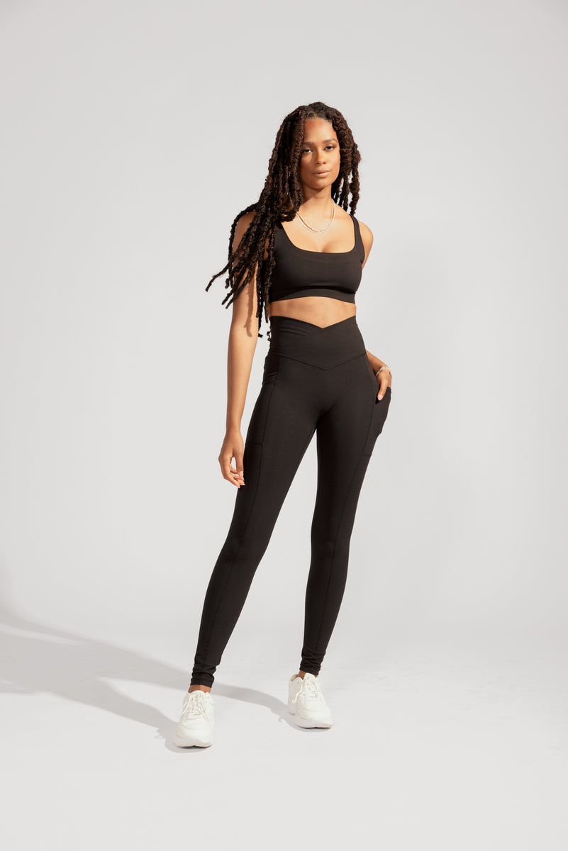 Crisscross Hourglass® Leggings with Pockets - Black