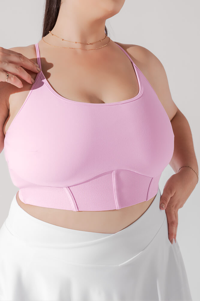 OFF THE POLE Mesh Sports Bra - Pink *SIZE XL ONLY* – POLEGLAM