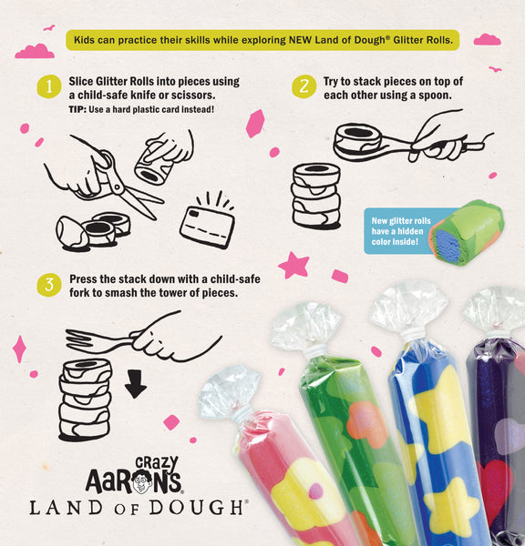 Build Skills with Land of Dough Glitter Rolls!