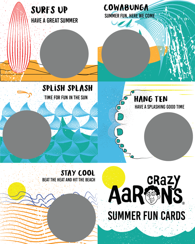 Free Summer Fun Downloadable Cards from Crazy Aaron's