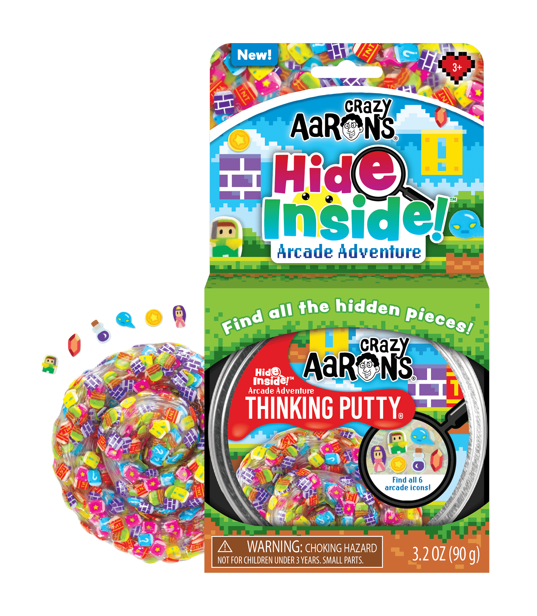 Crazy Aaron's Hide Inside Putty Playset - Mixed Emotions Clear Putty with  Hidden