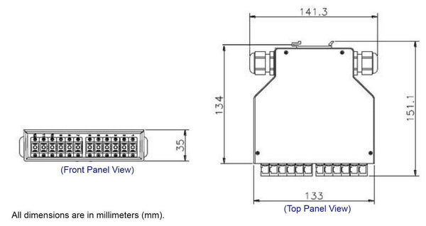 Dimension for DPPTE12 SC Duplex Plastic Type DIN Rail Fiber Patch Panel