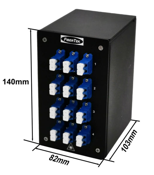 Picture with dimension of DPPY24 series with 24 ports LC Duplex Singlemode Adapters 