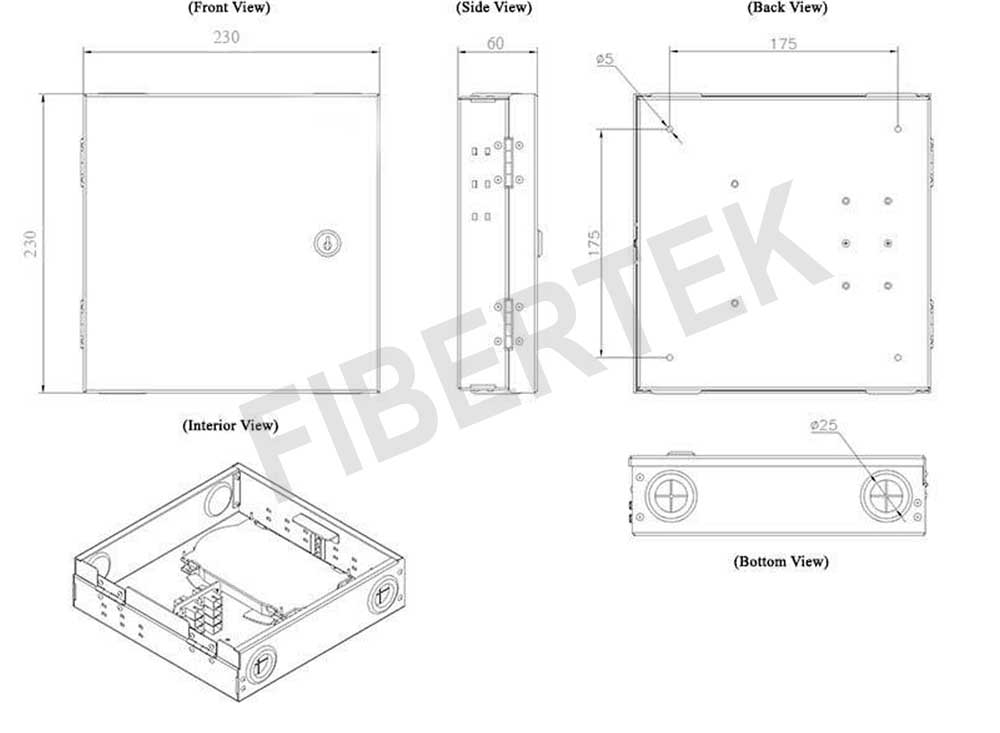 Basic construction diagram of FTBT08 Series Indoor Wall Mount Panel
