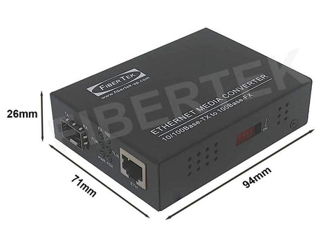 Dimensions of FCNCS-1EN-1ES fiber media converter