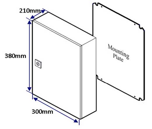 Dimension of FSE66 Stainless Steel Wall Mount Fiber Patch Panel