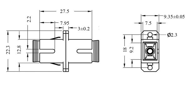 SC Simplex Adapter Dimension