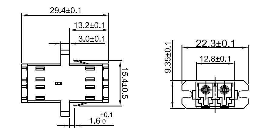 LC Duplex Fiber Optic Adapter