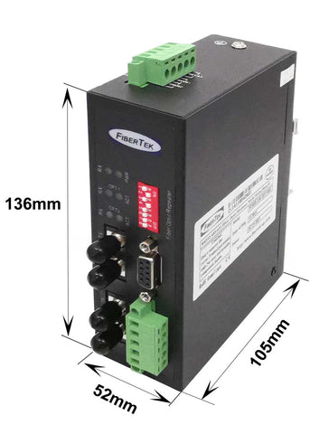 FCRID-100-2DT Series Serial to Fiber Converter Dimension Diagram