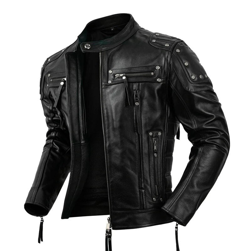  CHAQUETA DE PIEL BLANCO PARA HOMBRE CHAQUETA DE MOTO CHAQUETA  DE PIEL BLANCO CHAQUETA DE CICLISTA PARA HOMBRES CHAQUETA DE PIEL GENUINO  BLANCO, Blanco : Ropa, Zapatos y Joyería