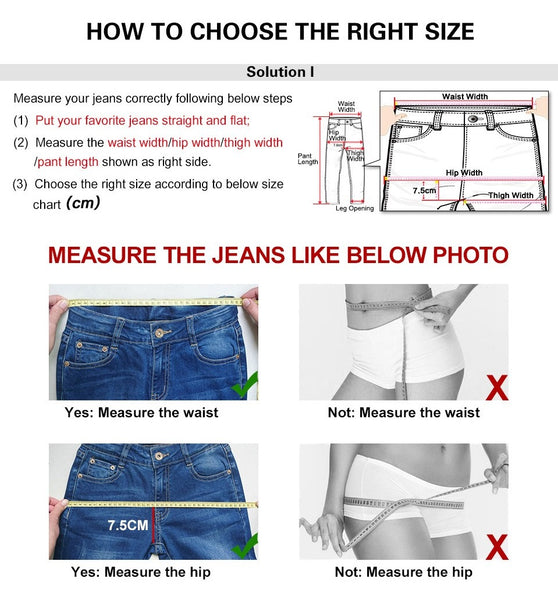 Correct way to measure jean size